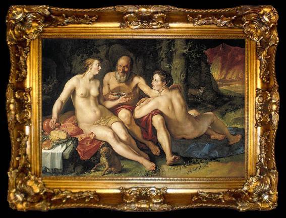 framed  GOLTZIUS, Hendrick Lot and his Daughters dh, ta009-2
